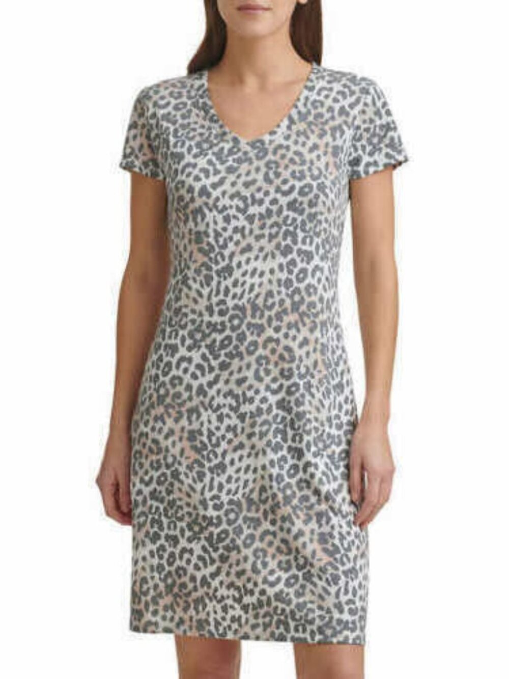Marc NEW YORK Womens S/S Shirt Dress (Snow Leopard, Size Medium)